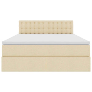 vidaXL Storage Bed with Mattress Cream 140 x 200 cm Engineered Wood