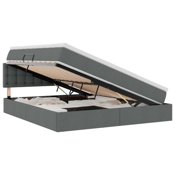 vidaXL Storage Bed with Mattress Dark Grey 160 x 200 cm