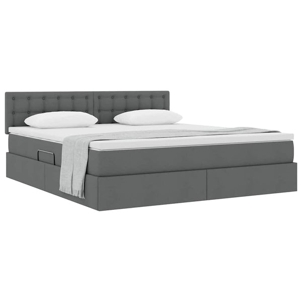 vidaXL Storage Bed with Mattress Dark Grey 160 x 200 cm