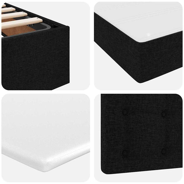 vidaXL Storage Bed with Mattress Black 160 x 200 cm