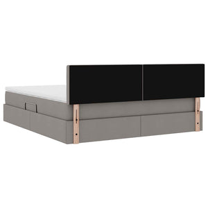 vidaXL Storage Bed with Mattress Taupe 160 x 200 cm Engineered Wood
