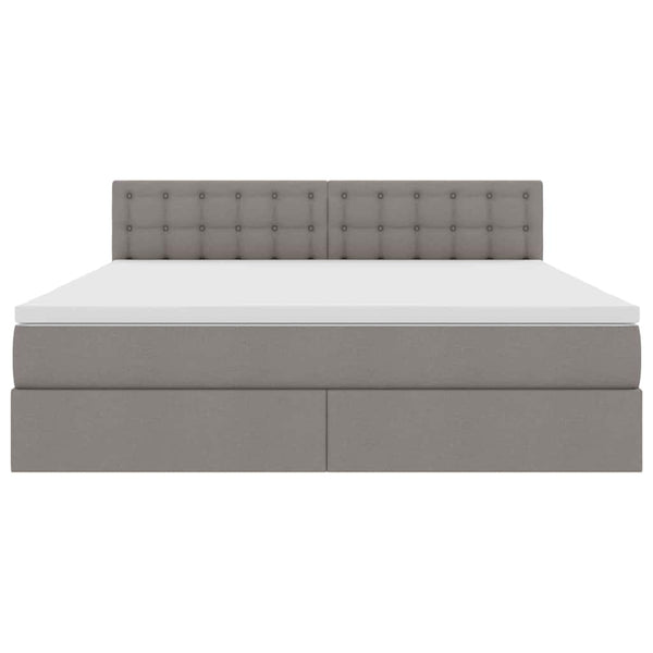 vidaXL Storage Bed with Mattress Taupe 160 x 200 cm Engineered Wood