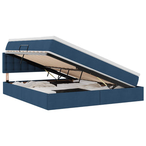 vidaXL Storage Bed with Mattress Blue 160 x 200 cm Engineered Wood
