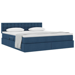 vidaXL Storage Bed with Mattress Blue 160 x 200 cm Engineered Wood