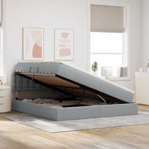 vidaXL Storage Bed with Mattress Light Grey 180 x 200 cm
