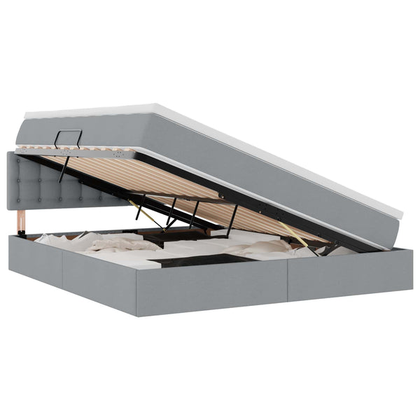 vidaXL Storage Bed with Mattress Light Grey 180 x 200 cm