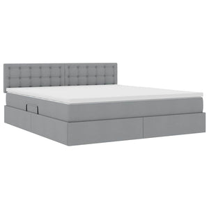 vidaXL Storage Bed with Mattress Light Grey 180 x 200 cm