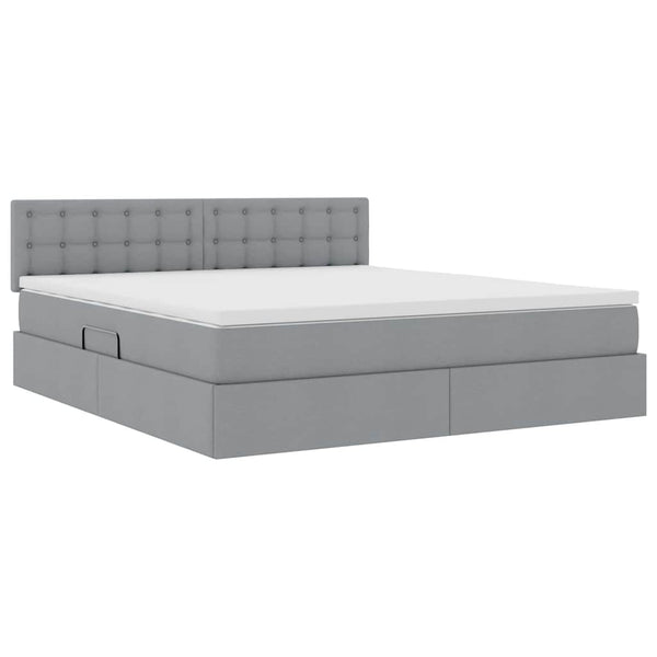 vidaXL Storage Bed with Mattress Light Grey 180 x 200 cm