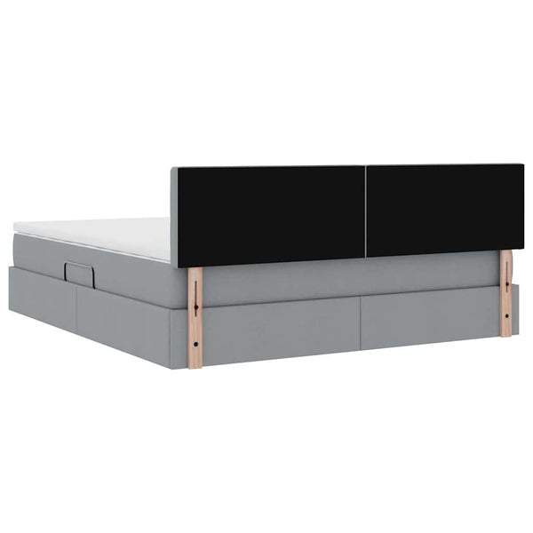 vidaXL Storage Bed with Mattress Light Grey 180 x 200 cm