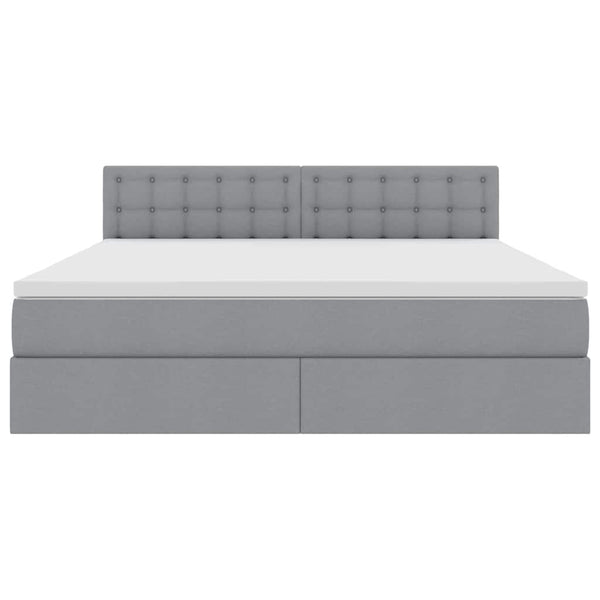 vidaXL Storage Bed with Mattress Light Grey 180 x 200 cm