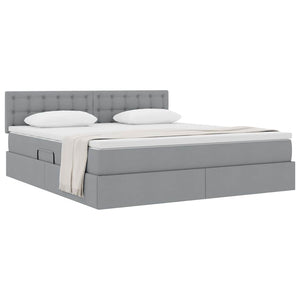 vidaXL Storage Bed with Mattress Light Grey 180 x 200 cm