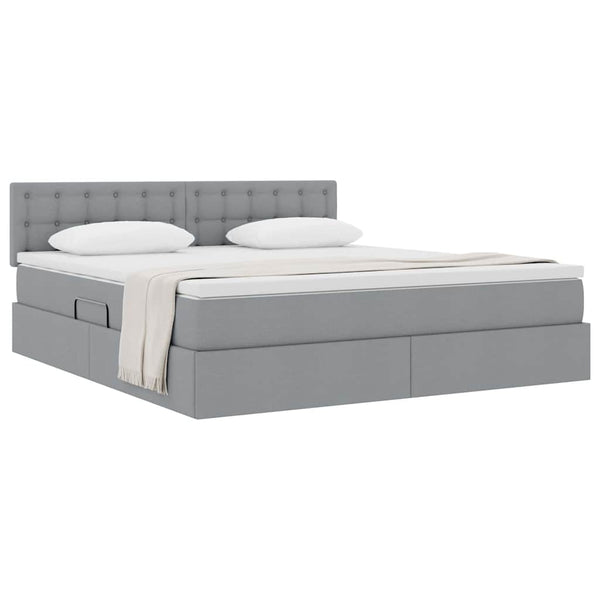 vidaXL Storage Bed with Mattress Light Grey 180 x 200 cm