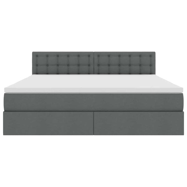 vidaXL Storage Bed with Mattress Dark Gray 180 x 200 cm