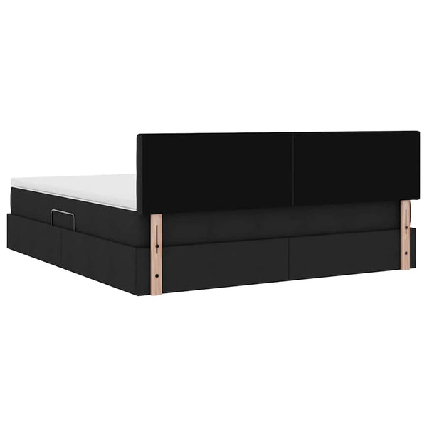 vidaXL Storage Bed with Mattress Black 180 x 200 cm