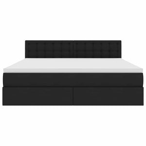 vidaXL Storage Bed with Mattress Black 180 x 200 cm