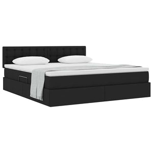 vidaXL Storage Bed with Mattress Black 180 x 200 cm