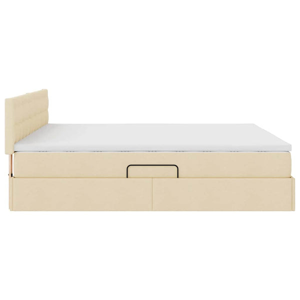 vidaXL Storage Bed with Mattress Cream 180 x 200 cm Engineered Wood
