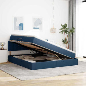 vidaXL Storage Bed with Mattress Blue 180 x 200 cm Engineered Wood