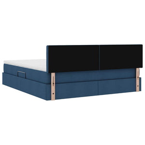 vidaXL Storage Bed with Mattress Blue 180 x 200 cm Engineered Wood