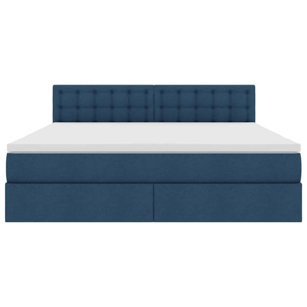 vidaXL Storage Bed with Mattress Blue 180 x 200 cm Engineered Wood
