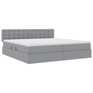 vidaXL Storage Bed with Mattress Light Gray 200 x 200 cm