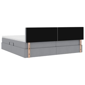vidaXL Storage Bed with Mattress Light Gray 200 x 200 cm