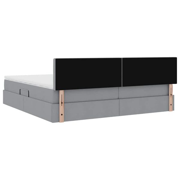 vidaXL Storage Bed with Mattress Light Gray 200 x 200 cm