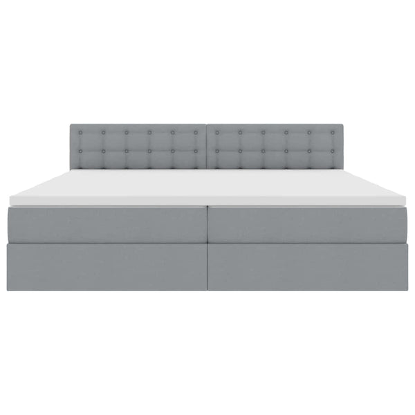 vidaXL Storage Bed with Mattress Light Gray 200 x 200 cm