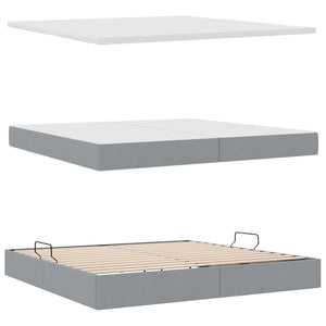 vidaXL Storage Bed with Mattress Light Gray 200 x 200 cm