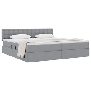 vidaXL Storage Bed with Mattress Light Gray 200 x 200 cm