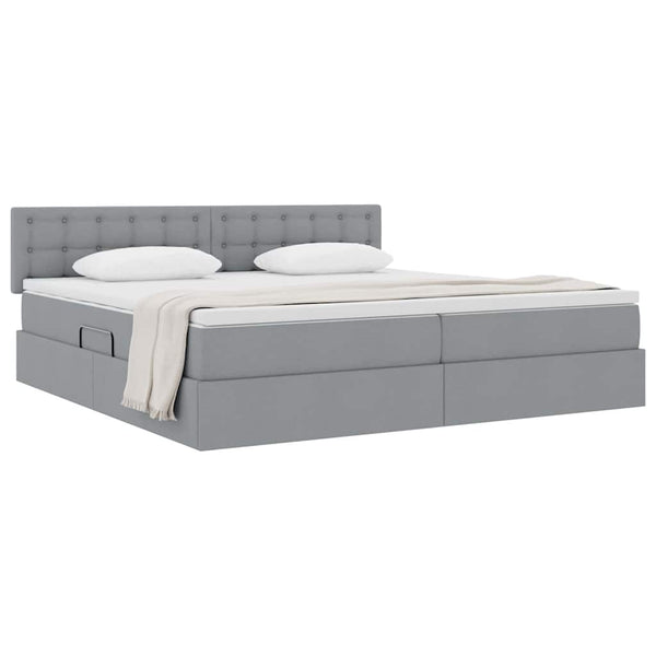 vidaXL Storage Bed with Mattress Light Gray 200 x 200 cm