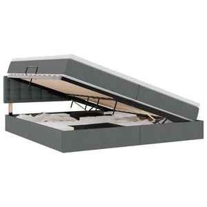 vidaXL Storage Bed with Mattress Dark Grey 200 x 200 cm