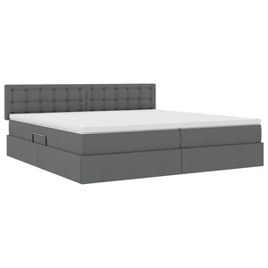 vidaXL Storage Bed with Mattress Dark Grey 200 x 200 cm