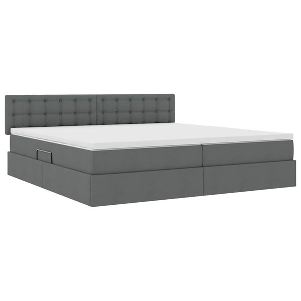 vidaXL Storage Bed with Mattress Dark Grey 200 x 200 cm