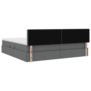 vidaXL Storage Bed with Mattress Dark Grey 200 x 200 cm