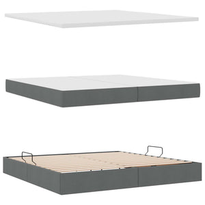 vidaXL Storage Bed with Mattress Dark Grey 200 x 200 cm