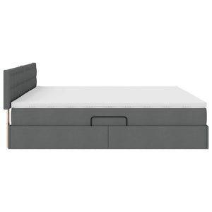 vidaXL Storage Bed with Mattress Dark Grey 200 x 200 cm