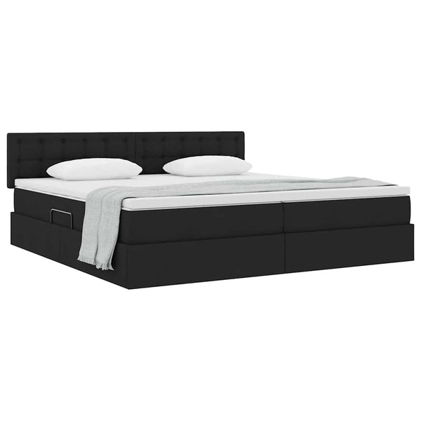 vidaXL Storage Bed with Mattress Black 200 x 200 cm