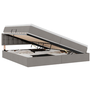 vidaXL Storage Bed with Mattress Taupe 200 x 200 cm Engineered Wood