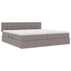 vidaXL Storage Bed with Mattress Taupe 200 x 200 cm Engineered Wood