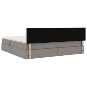 vidaXL Storage Bed with Mattress Taupe 200 x 200 cm Engineered Wood