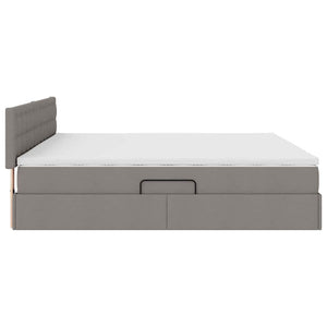 vidaXL Storage Bed with Mattress Taupe 200 x 200 cm Engineered Wood