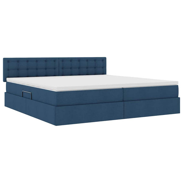 vidaXL Storage Bed with Mattress Blue 200 x 200 cm Engineered Wood