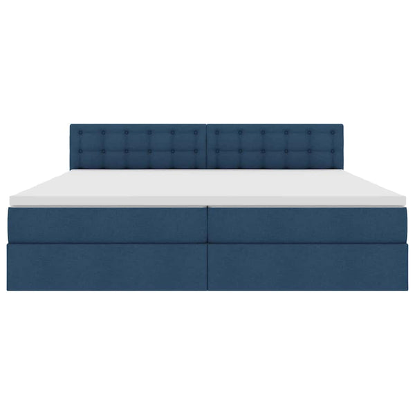 vidaXL Storage Bed with Mattress Blue 200 x 200 cm Engineered Wood