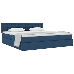 vidaXL Storage Bed with Mattress Blue 200 x 200 cm Engineered Wood