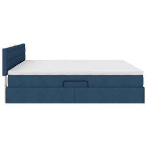 vidaXL Storage Bed with Mattress Blue 200 x 200 cm Engineered Wood