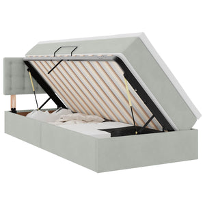vidaXL Storage Bed with Mattress Light Gray 90 x 190 cm Velvet