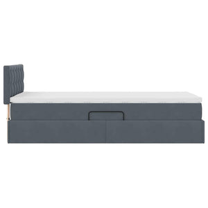 vidaXL Storage Bed with Mattress Dark Grey 90 x 190 cm Velvet