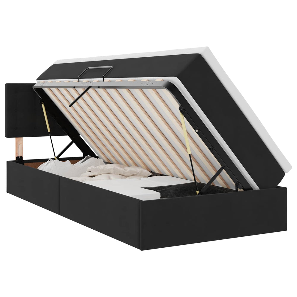 vidaXL Storage Bed with Mattress Black 90 x 190 cm Velvet