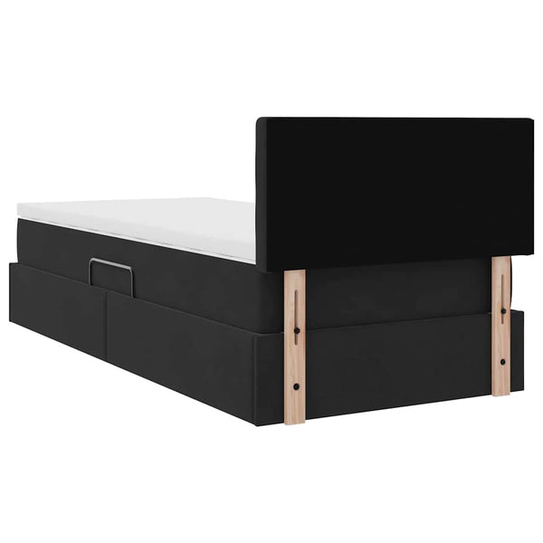 vidaXL Storage Bed with Mattress Black 90 x 190 cm Velvet